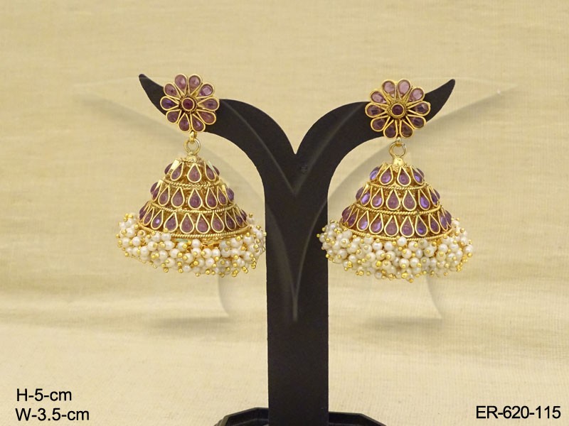 Kempu Stone Jewellery Earrings