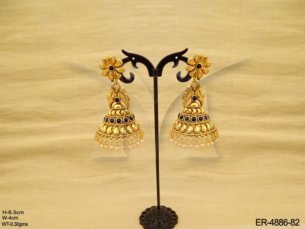 Kempu Stone Earrings Jewellery