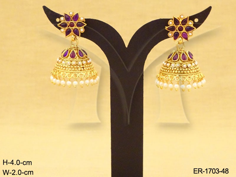 Kempu Earring Set Jewellery
